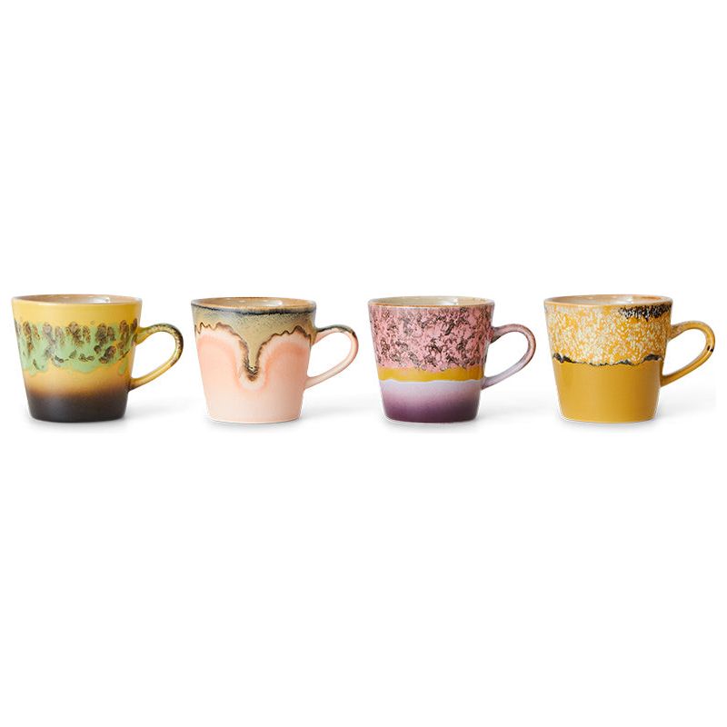 Set van 4 Americano tassen Radiant | 70's ceramics | hkliving