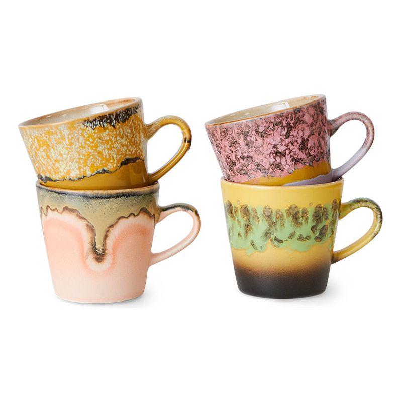 Set van 4 Americano tassen Radiant | 70's ceramics | hkliving