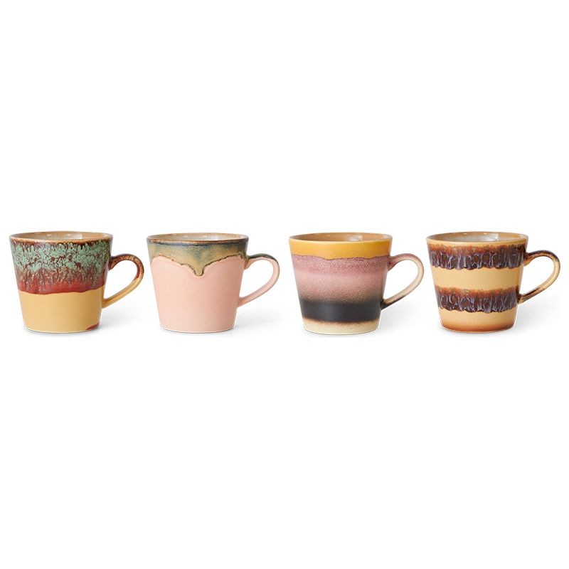 Set 4 cappuccino tassen Vista | 70's ceramics | hkliving