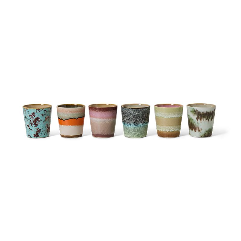 Set van 6 koffietassen Surreal | 70's ceramics | hkliving