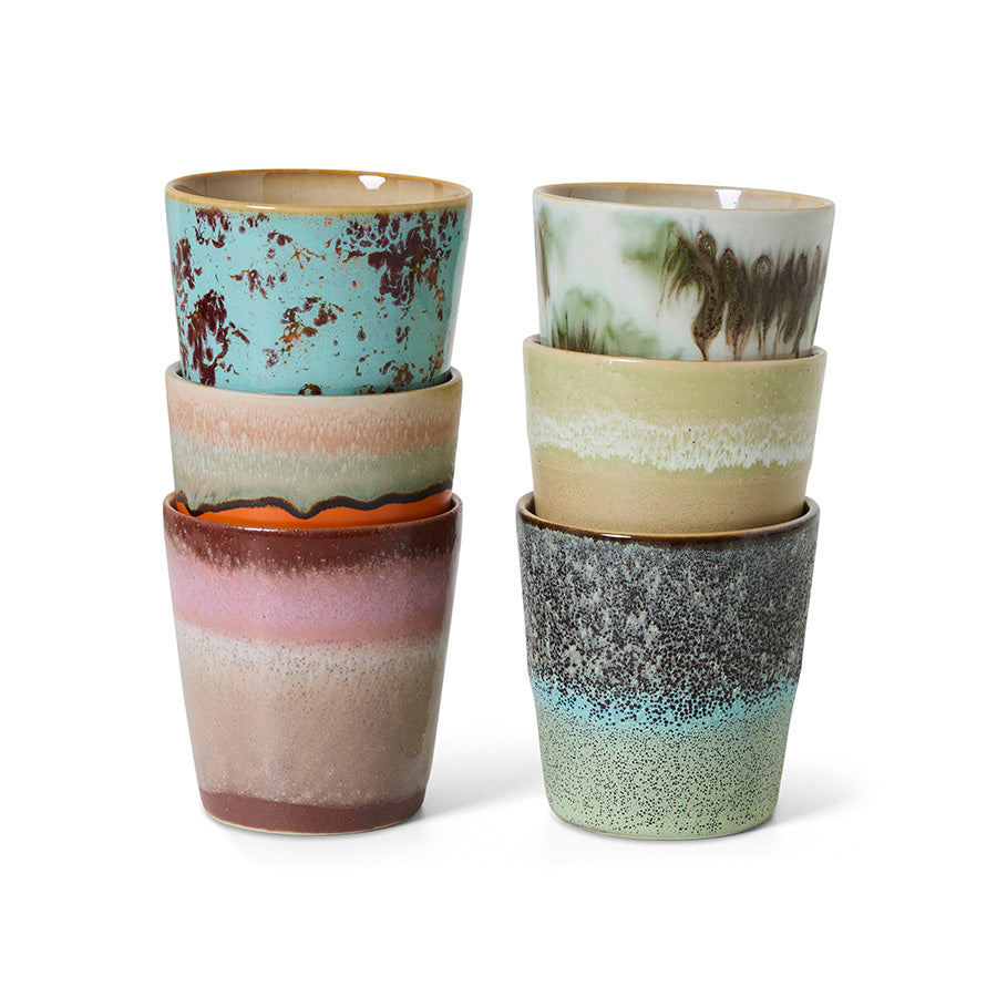 Set van 6 koffietassen Surreal | 70's ceramics | hkliving