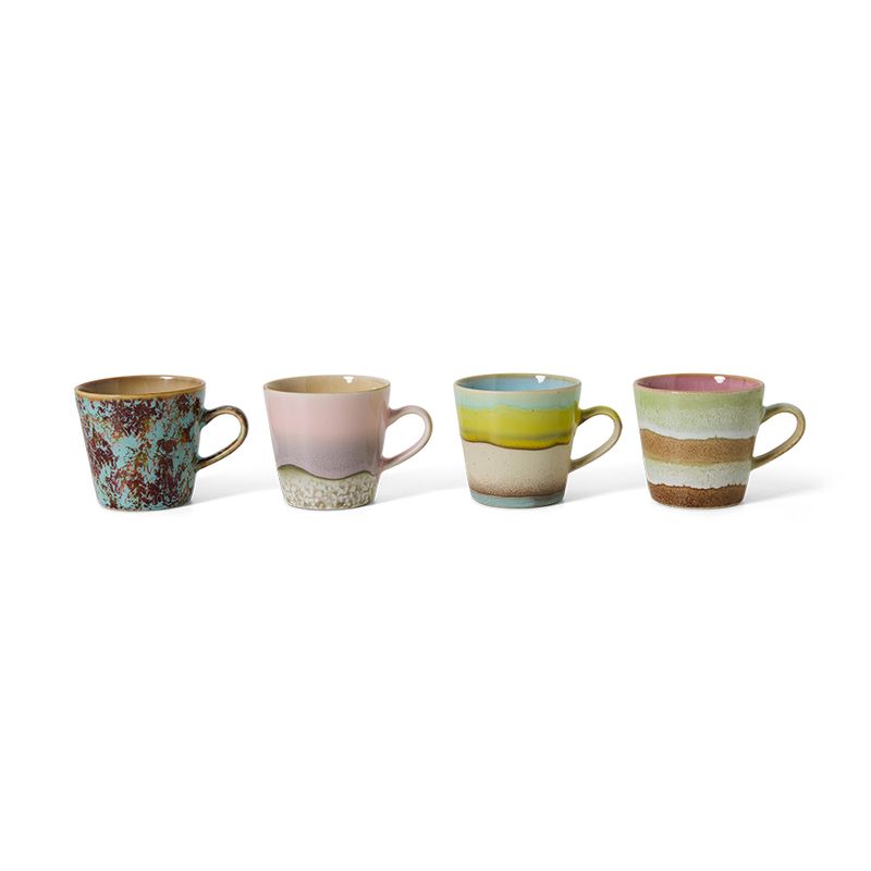 Set 4 americano tassen Rococo | 70's ceramics | hkliving