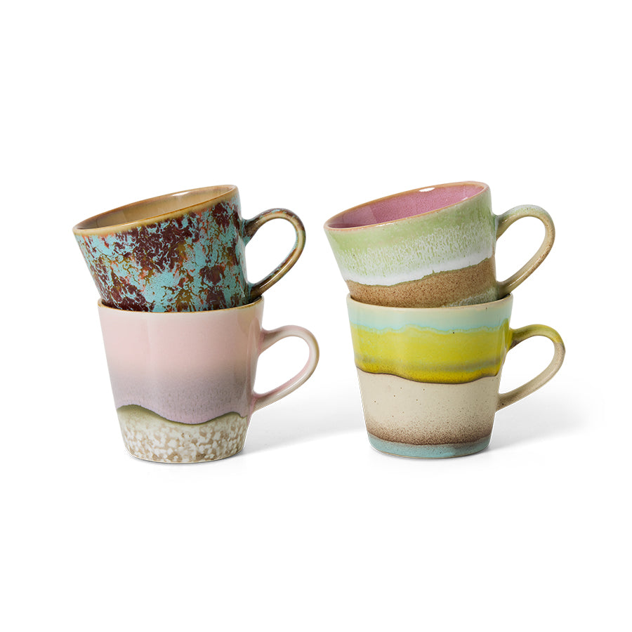 Set 4 americano tassen Rococo | 70's ceramics | hkliving