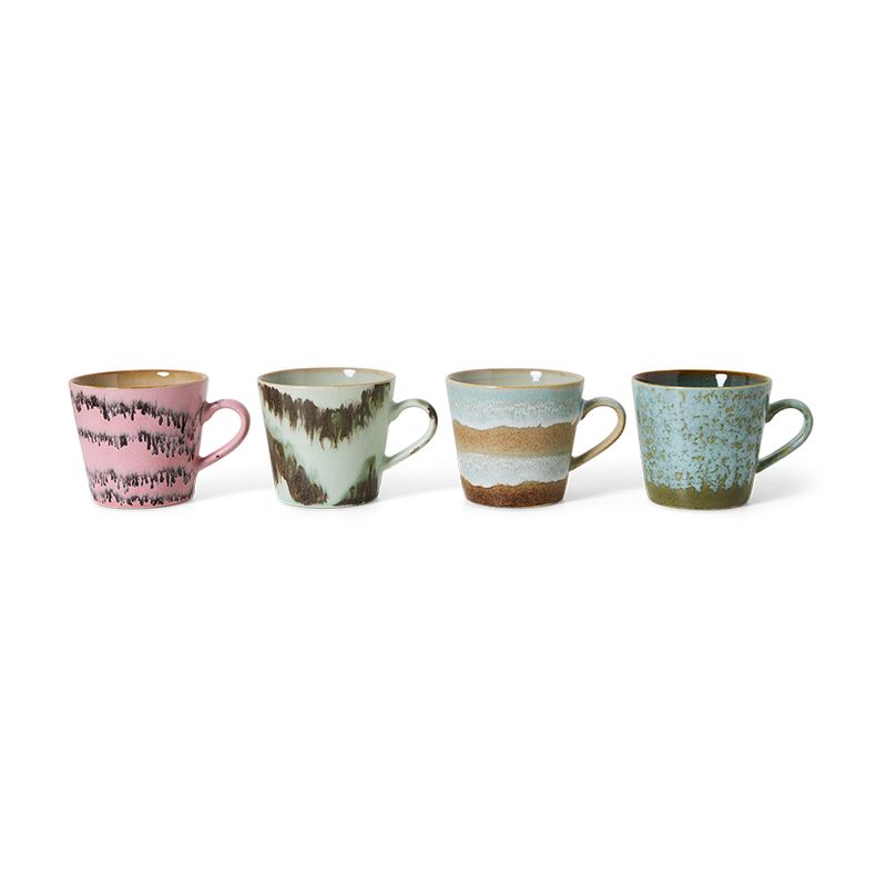 Set 4 cappuccino tassen Dada | 70's ceramics | hkliving