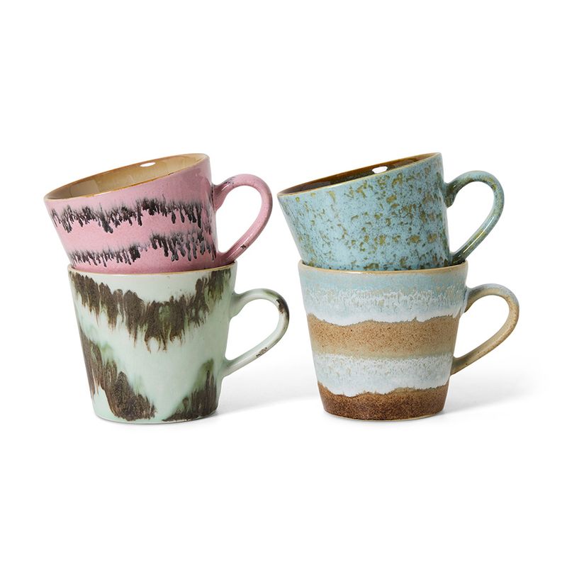 Set 4 cappuccino tassen Dada | 70's ceramics | hkliving