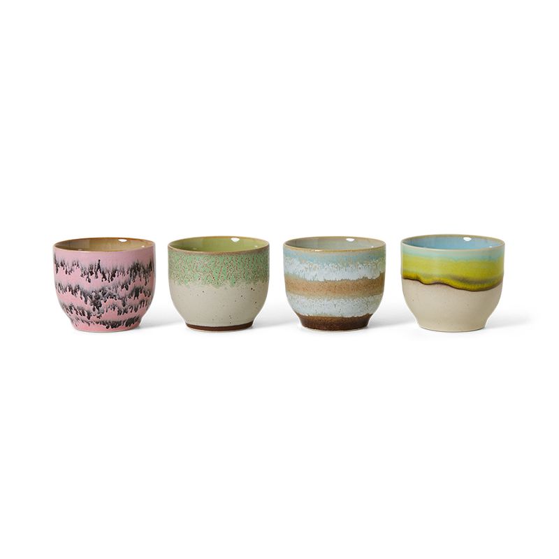 Set van 4 koffiebekers Deco | 70's ceramics | hkliving