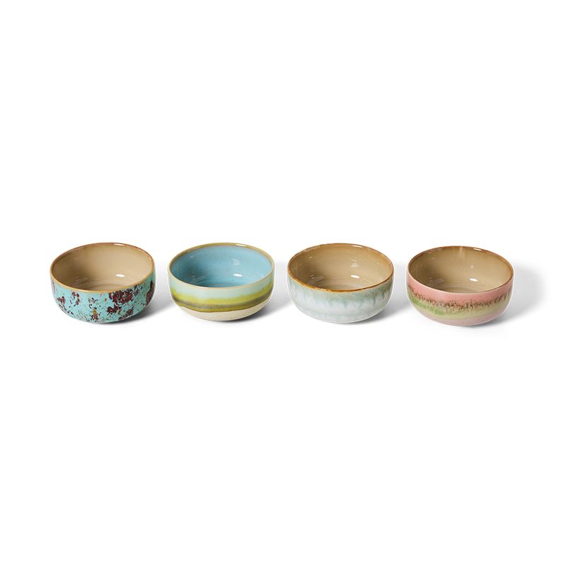 Dessertkommen Impression | set van 4 | 70's ceramics | hkliving