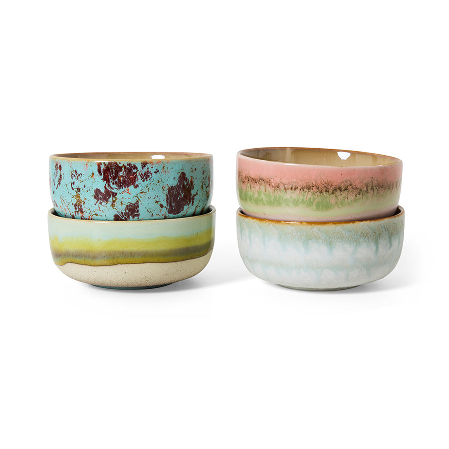 Dessertkommen Impression | set van 4 | 70's ceramics | hkliving