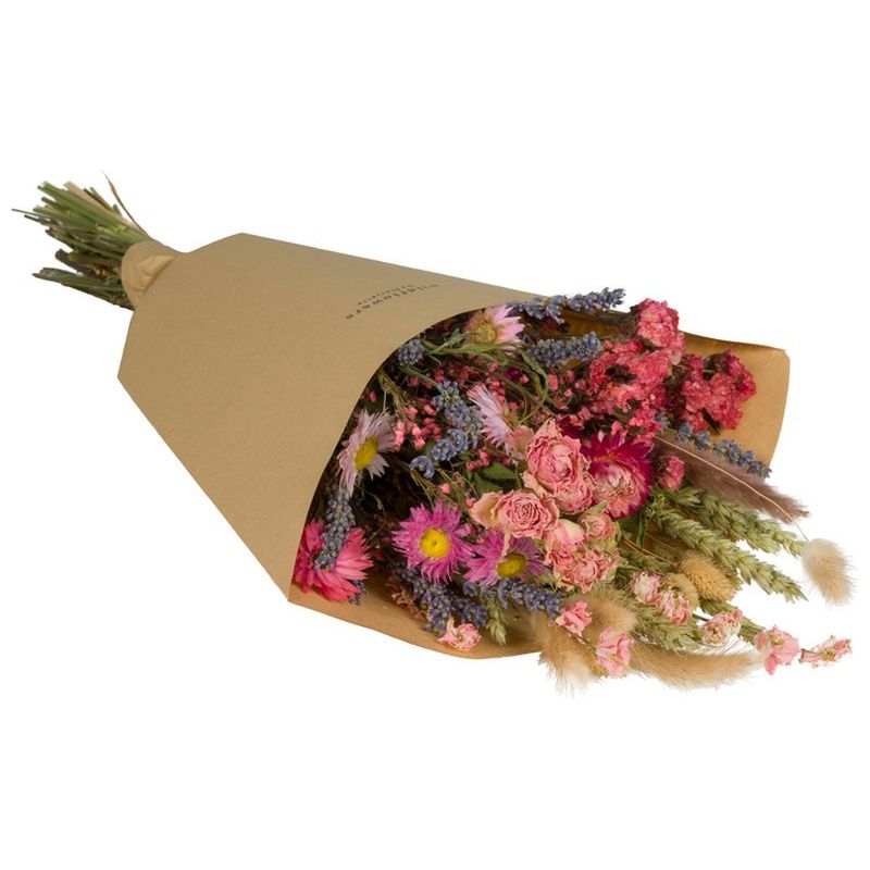 Droogbloemen veldboeket | medium | roze