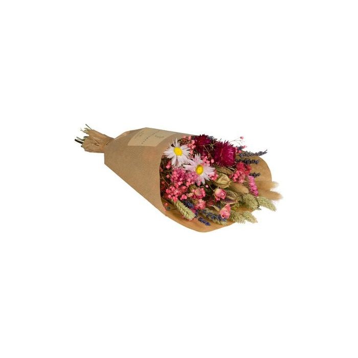 Droogbloemen veldboeket | small | roze