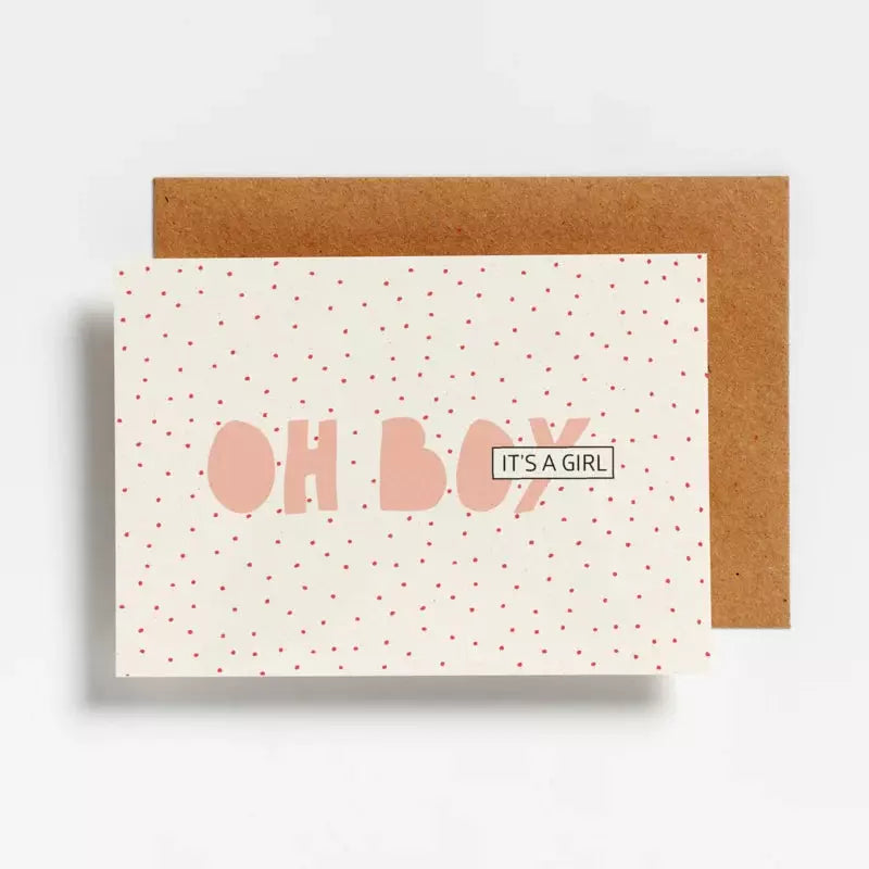 Oh boy, it's a girl | postkaart | Hello August
