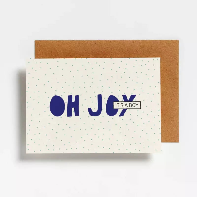 Oh joy, it's a boy | postkaart | Hello August