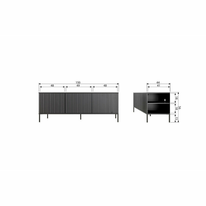Tv-meubel New Gravure  | 150 cm | espresso | WOOOD