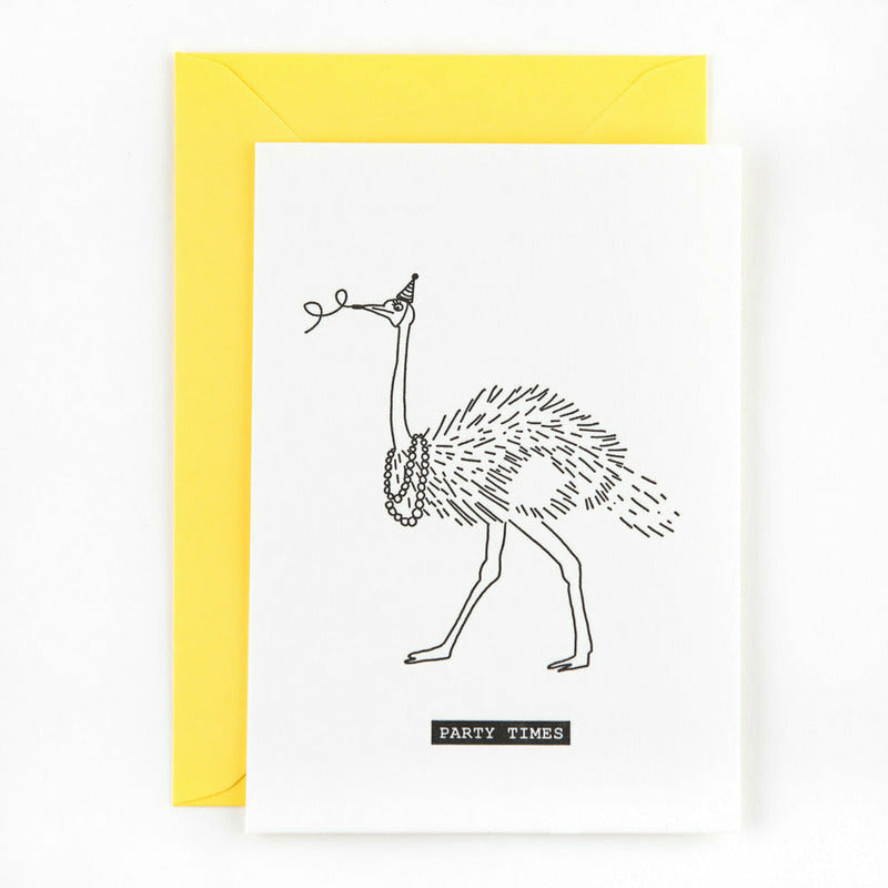Party ostrich | postkaart | Studio Flash