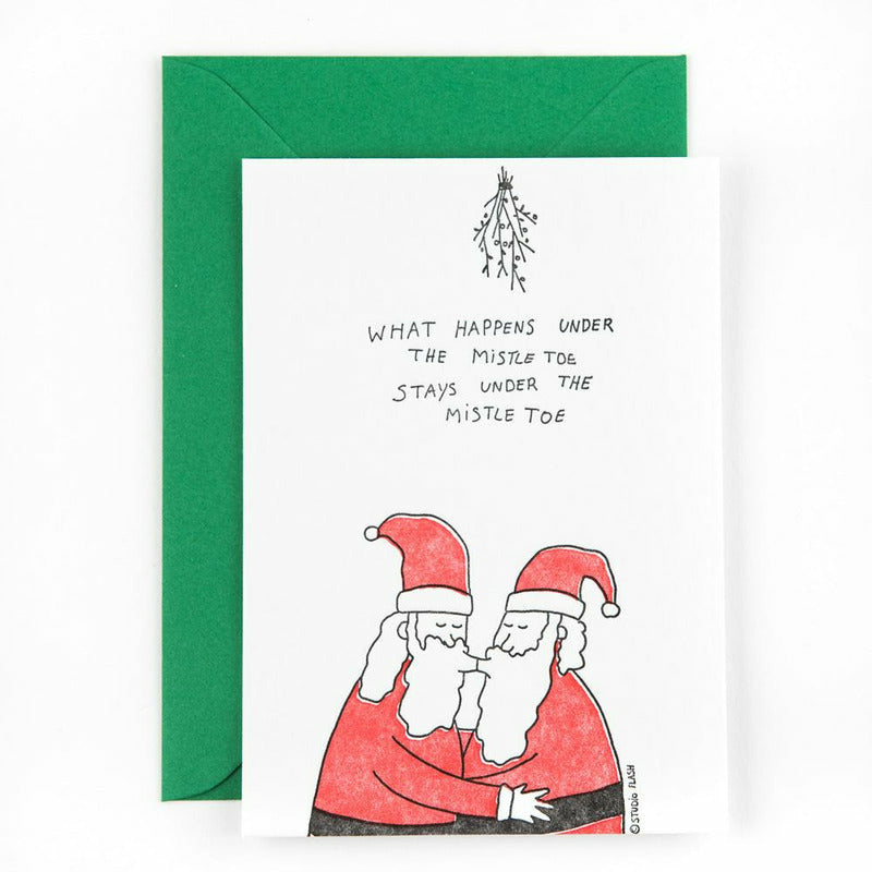 Kissing santas | postkaart | Studio Flash