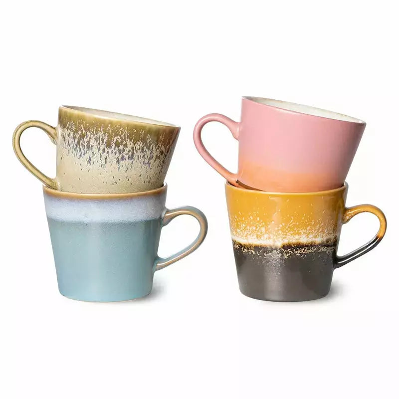 Set 4 cappuccino tassen Meteor | 70's ceramics | HKliving