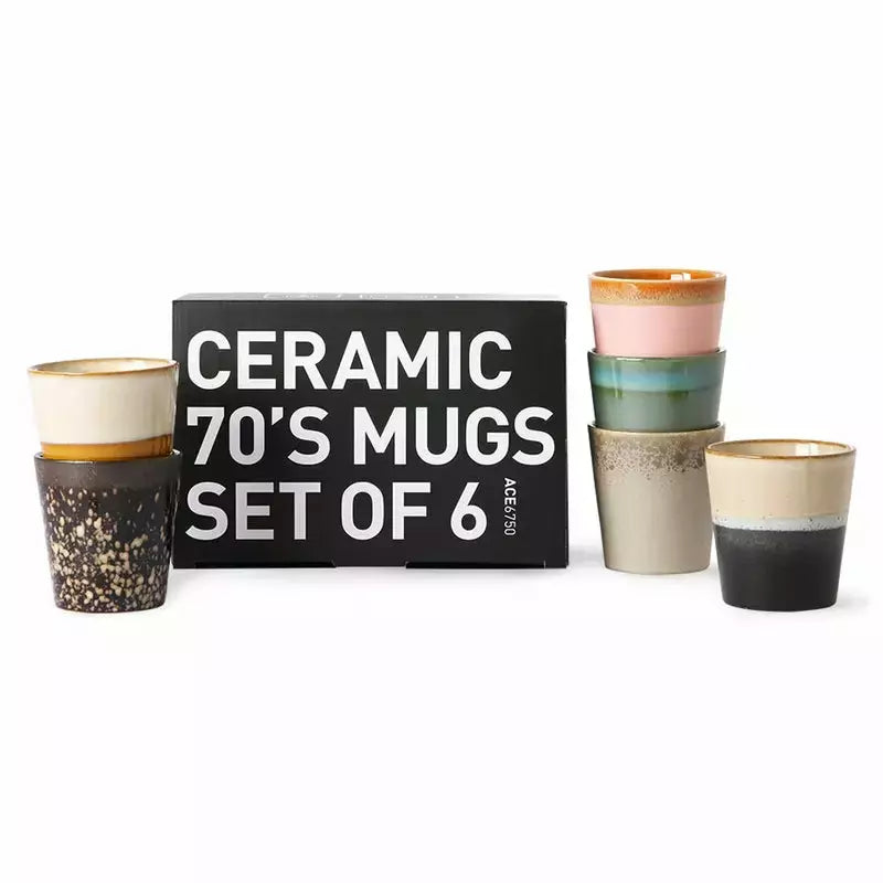 Set 6 koffietassen Oberon | 70's ceramics | HKliving