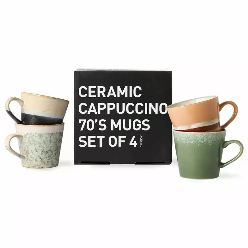 Set 4 cappuccino tassen Virgo | 70's ceramics | HKliving